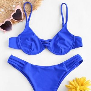 Blue bikini top size small
